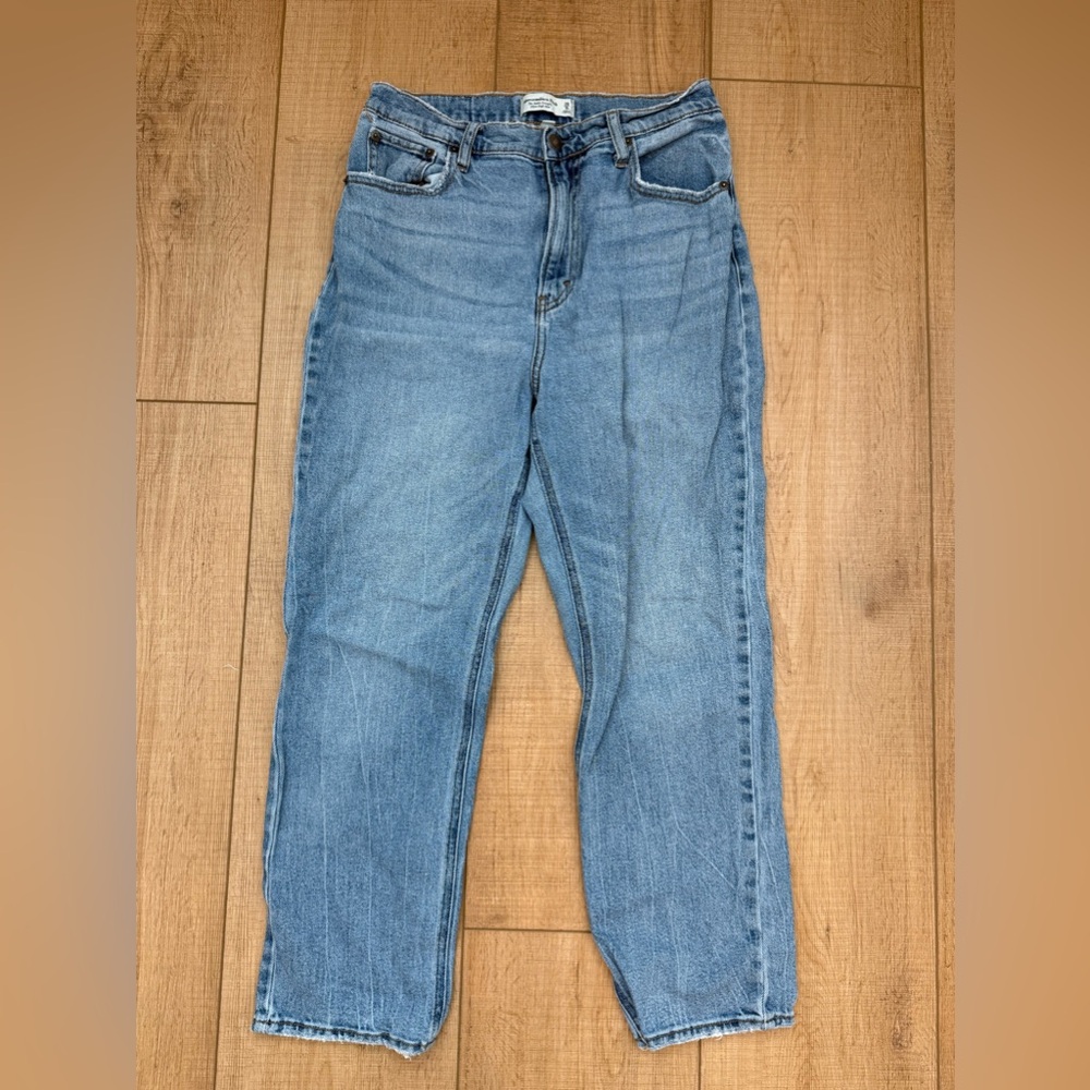 Abercrombie and fitch ankle straight high rise